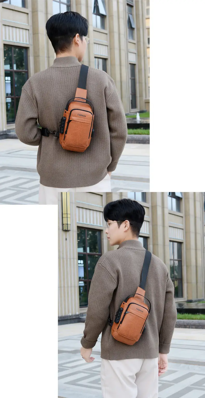 Men's Fashion Multi-Color Chest Bag Messenger Shoulder Backpack — feature 8