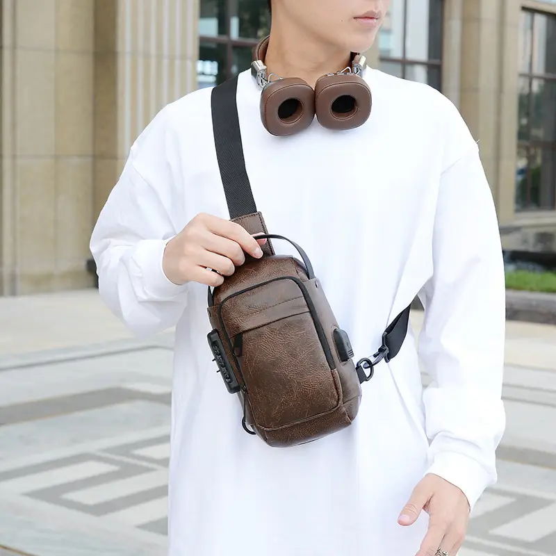 Men's Fashion Multi-Color Chest Bag Messenger Shoulder Backpack - Image 2