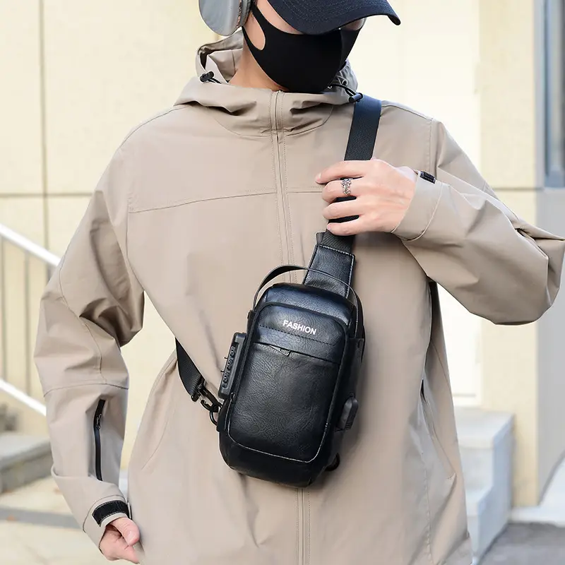 Men's Fashion Multi-Color Chest Bag Messenger Shoulder Backpack - Image 3