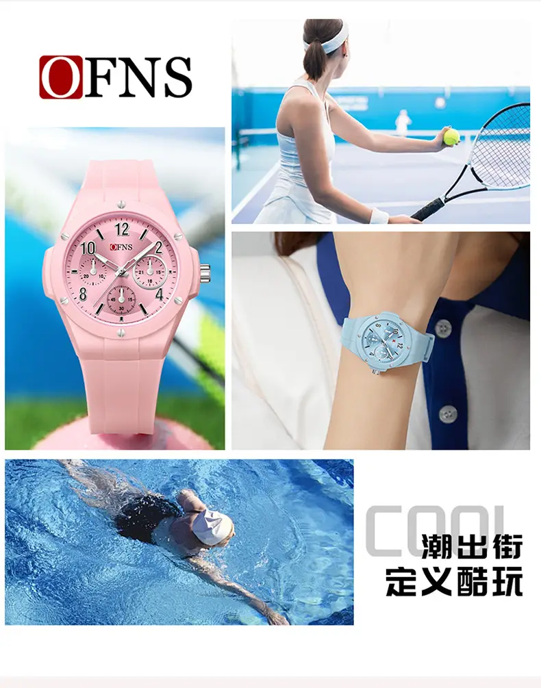 Oufani Red Waterproof Student Watch for Girls Boys — feature 18