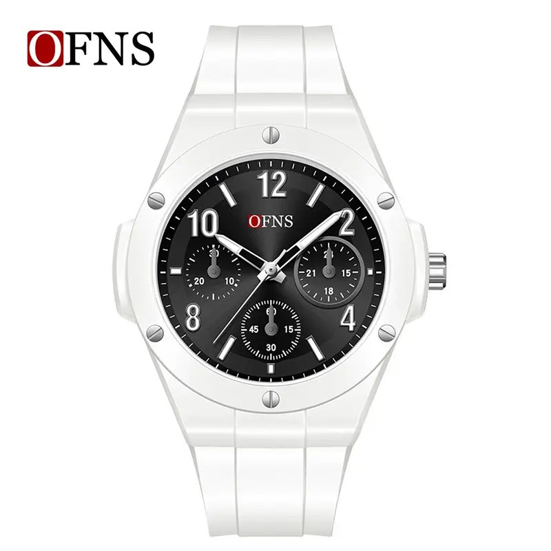 Ofns Blue Quartz Watch for Men Women Waterproof 6-Hand