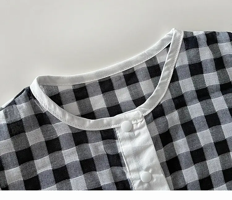 Boys Summer Plaid Cotton T-Shirt Set with Shorts — feature 20