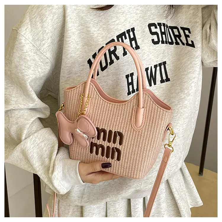 Women Air Mom Beige Canvas Shoulder Bag with Bone Design — feature 14