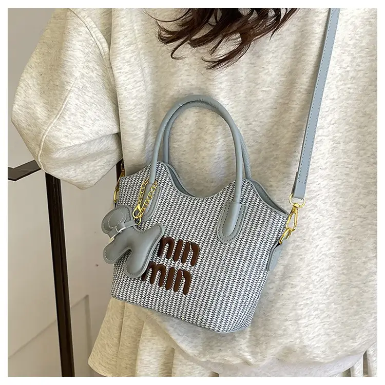Women Air Mom Beige Canvas Shoulder Bag with Bone Design — feature 15