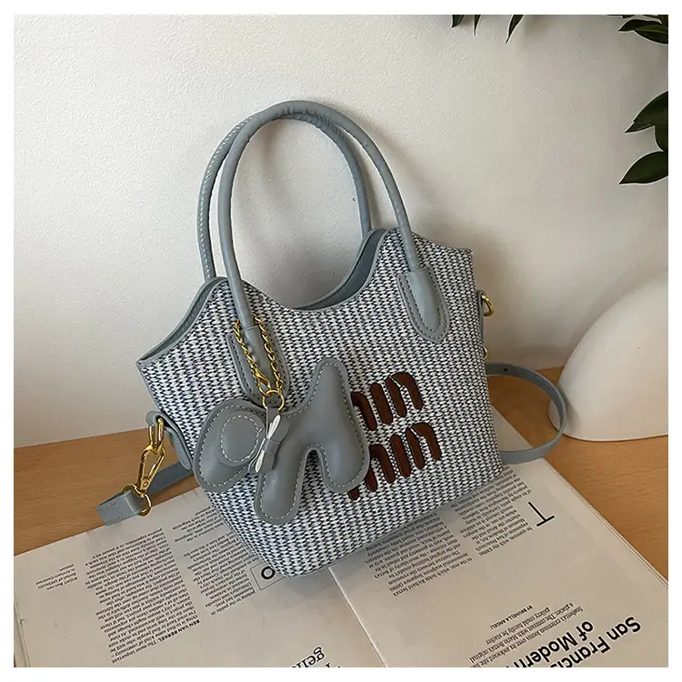Women Air Mom Beige Canvas Shoulder Bag with Bone Design — feature 18