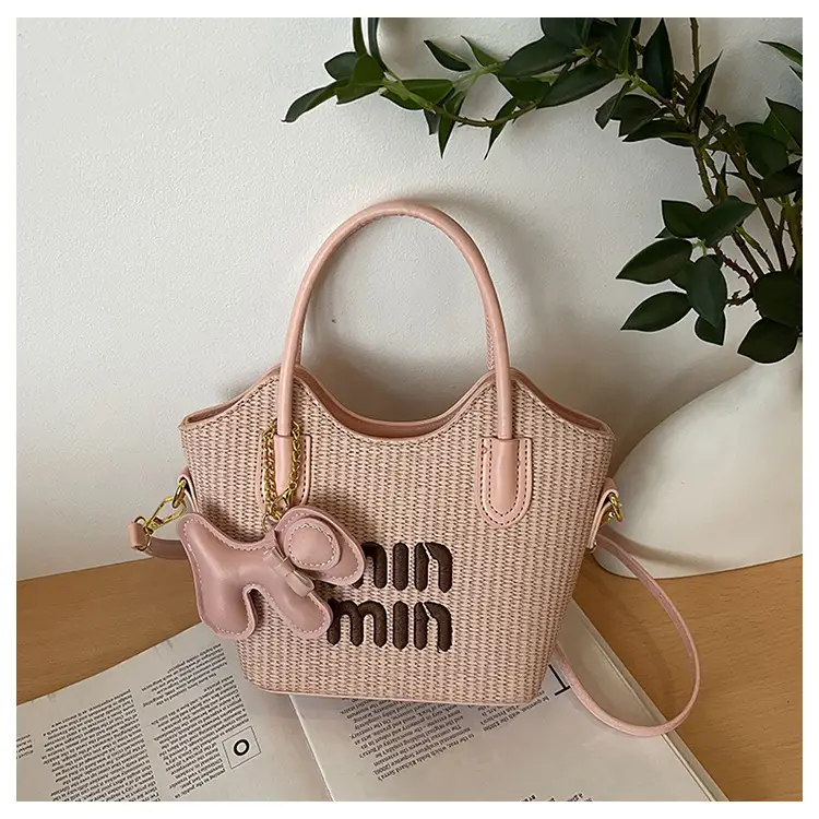 Women Air Mom Beige Canvas Shoulder Bag with Bone Design — feature 24