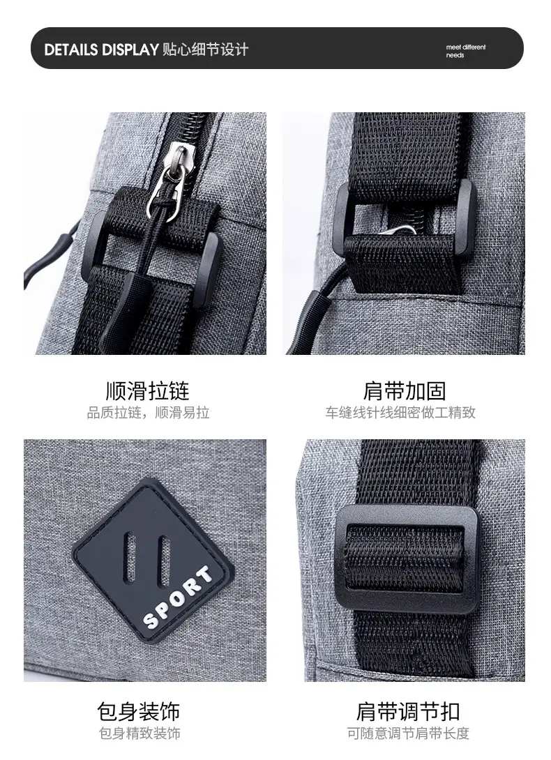 Lightweight Oxford Crossbody Bag for Men — feature 12