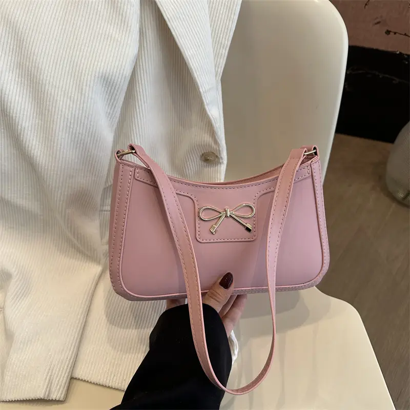 Black Korean Style Bowknot Shoulder Bag for Women - Image 4