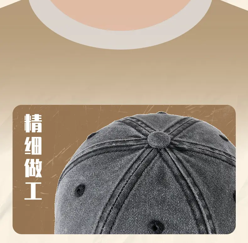 Men Grey Denim Harley Cap with Logo — feature 18