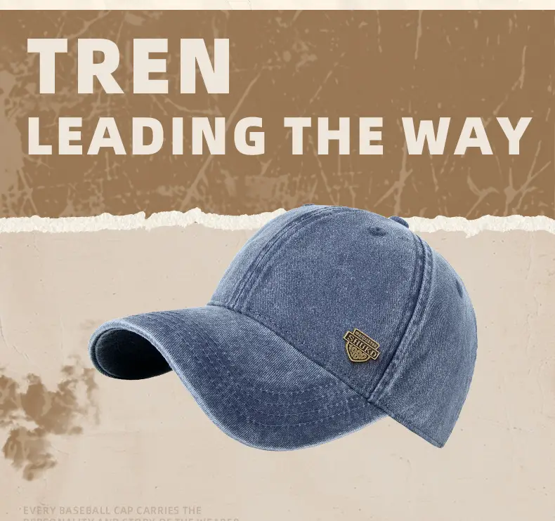 Men Grey Denim Harley Cap with Logo — feature 8