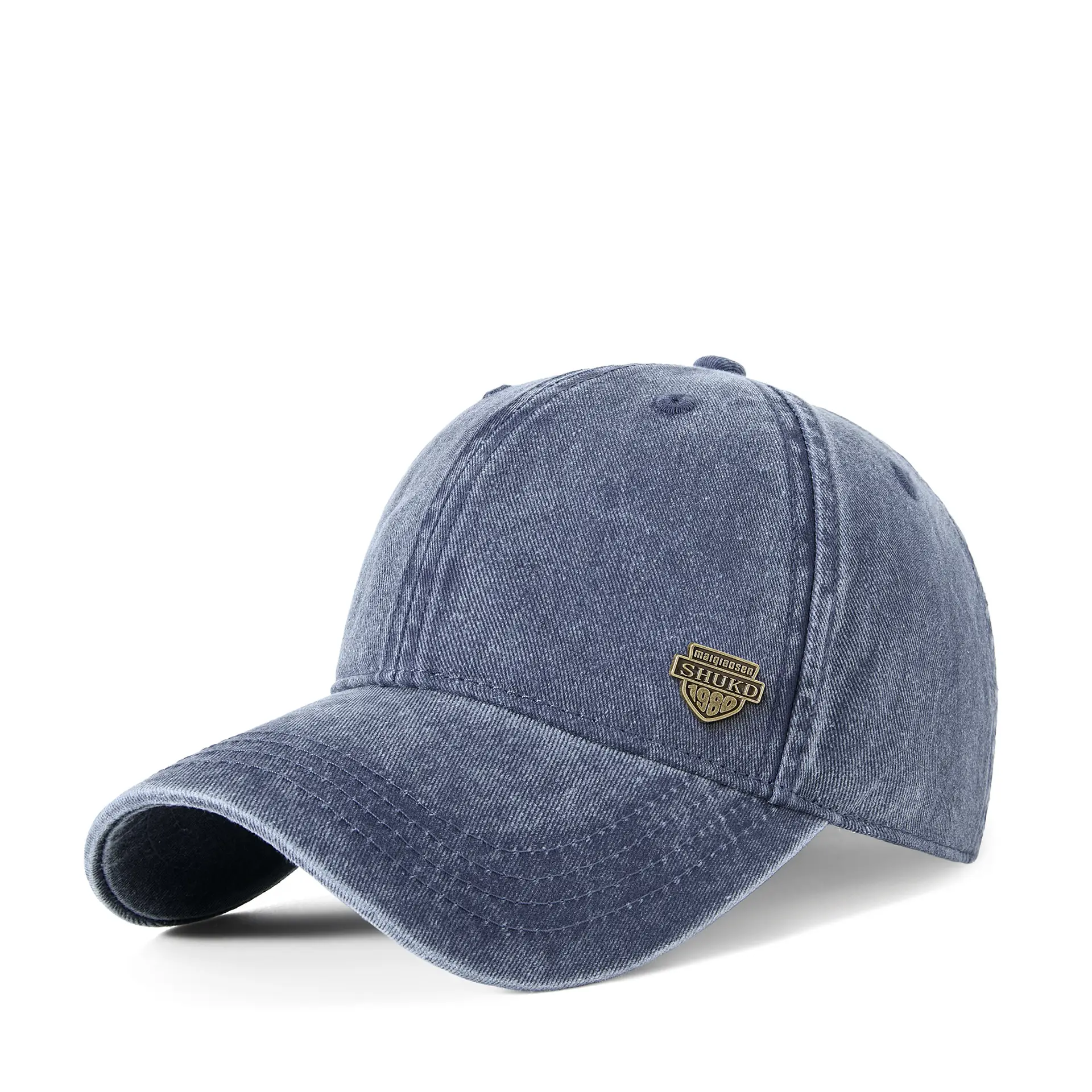 Men Grey Denim Harley Cap with Logo