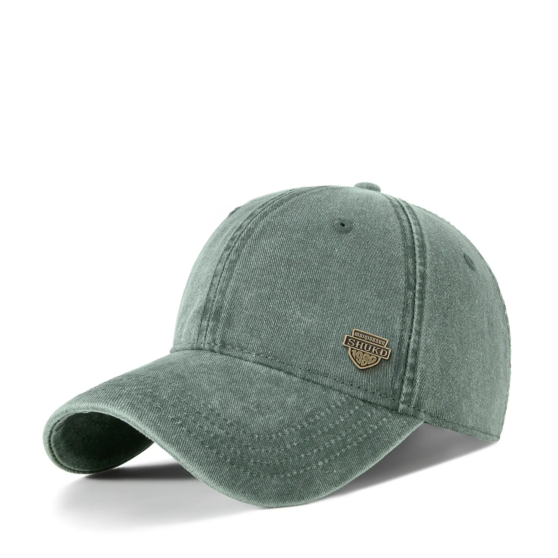 Men Grey Denim Harley Cap with Logo
