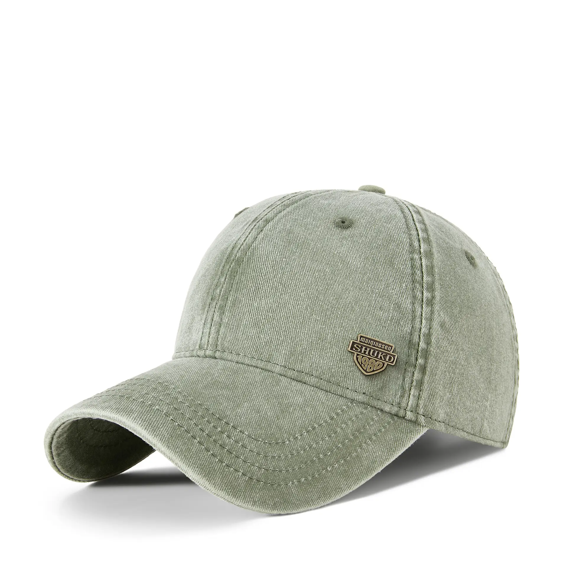 Men Grey Denim Harley Cap with Logo