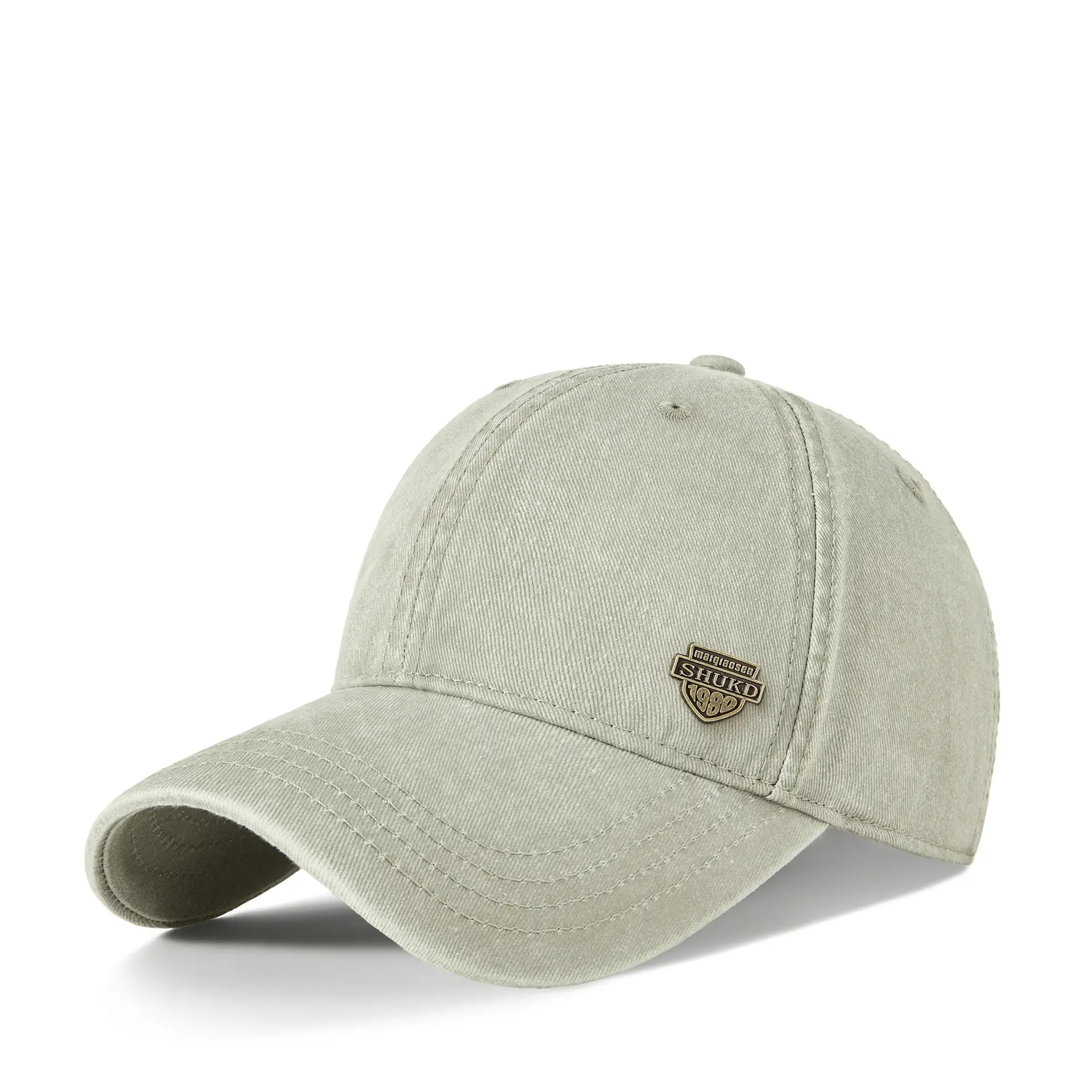 Men Grey Denim Harley Cap with Logo