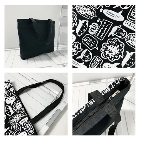 2025 Large Canvas Shoulder Bag Women Japanese Korean Travel Work Instagram Luggage — feature 28