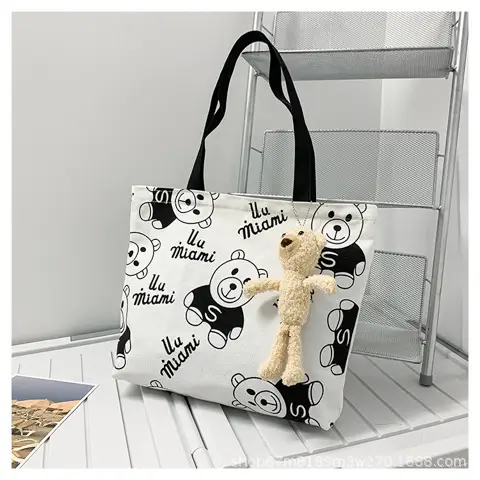 2025 Large Canvas Shoulder Bag Women Japanese Korean Travel Work Instagram Luggage — feature 37