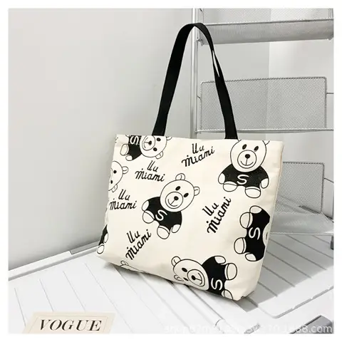 2025 Large Canvas Shoulder Bag Women Japanese Korean Travel Work Instagram Luggage - Image 2