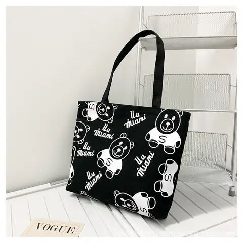 2025 Large Canvas Shoulder Bag Women Japanese Korean Travel Work Instagram Luggage - Image 3