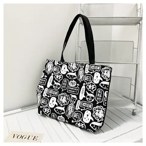 2025 Large Canvas Shoulder Bag Women Japanese Korean Travel Work Instagram Luggage - Image 6