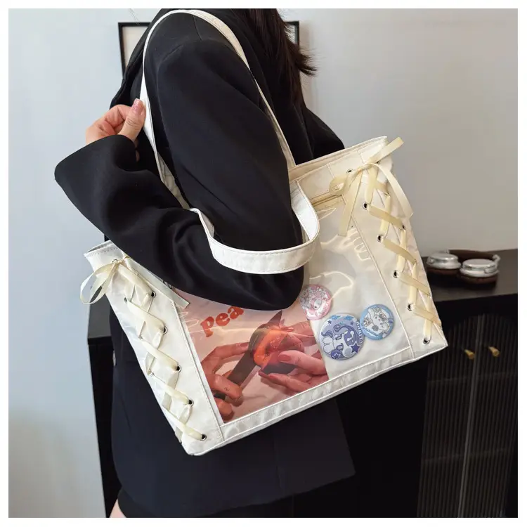 Japanese Pain Bag Ribbon Bow Cute Handbag Large Capacity — feature 10