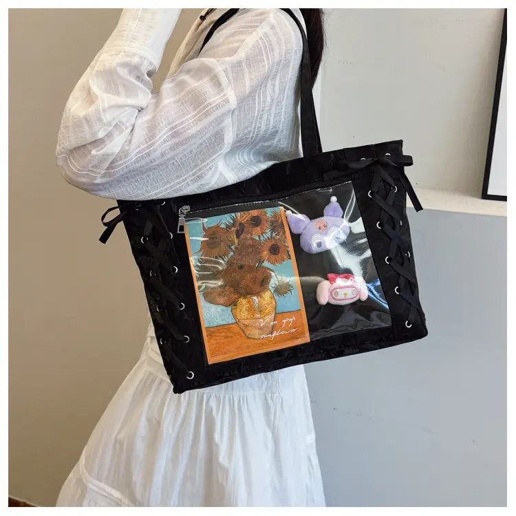 Japanese Pain Bag Ribbon Bow Cute Handbag Large Capacity — feature 20
