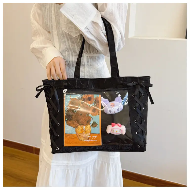 Japanese Pain Bag Ribbon Bow Cute Handbag Large Capacity — feature 21