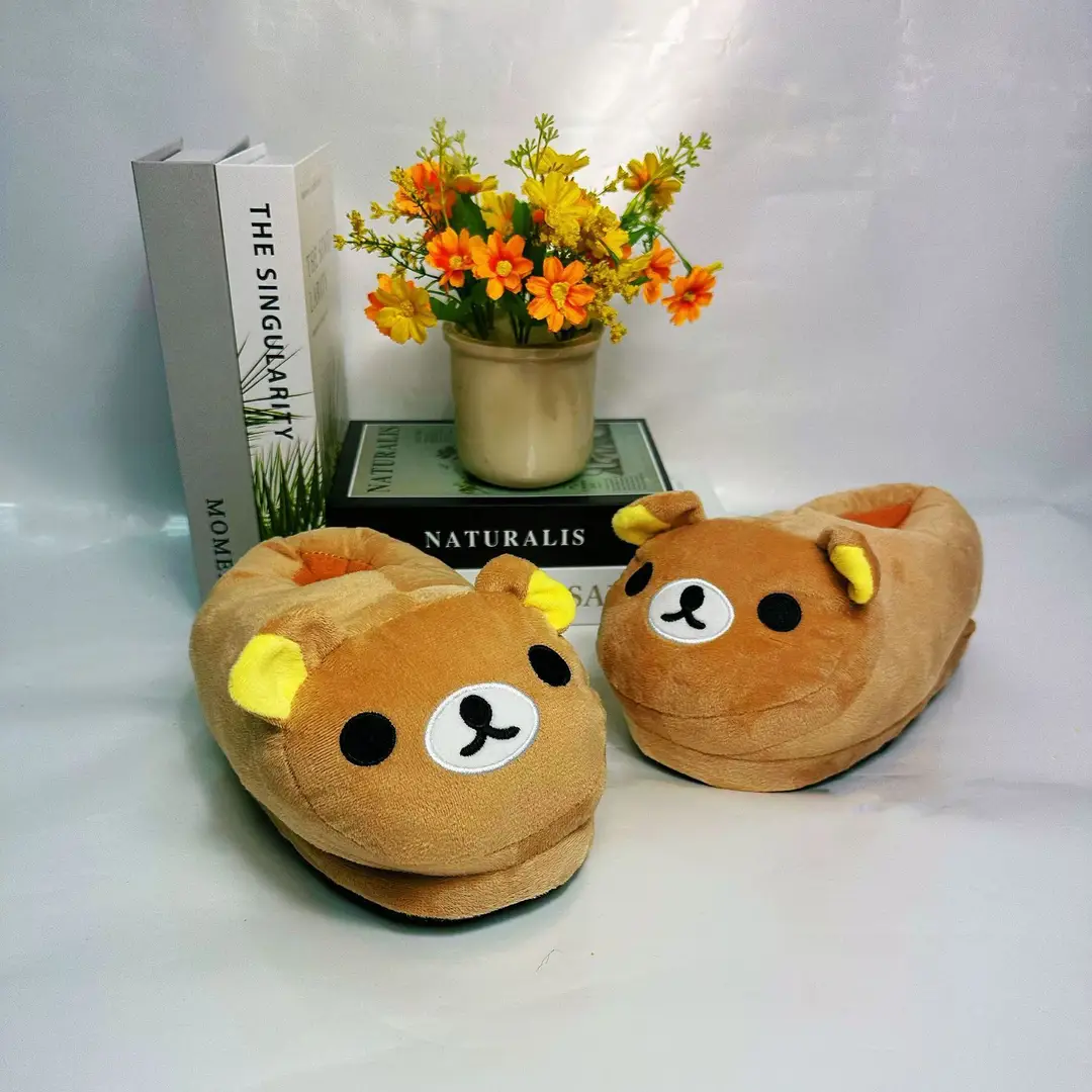 Cross-Border Hot-Selling Bear Plush Slippers, Cartoon Cute Lazy Bear, Fully Enclosed Heel, Home Indoor Couple's Warm Cotton Slippers for Women — feature 10