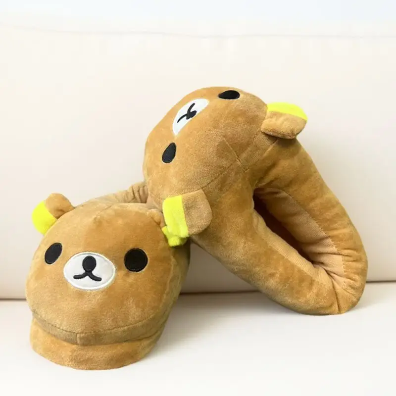 Cross-Border Hot-Selling Bear Plush Slippers, Cartoon Cute Lazy Bear, Fully Enclosed Heel, Home Indoor Couple's Warm Cotton Slippers for Women — feature 14