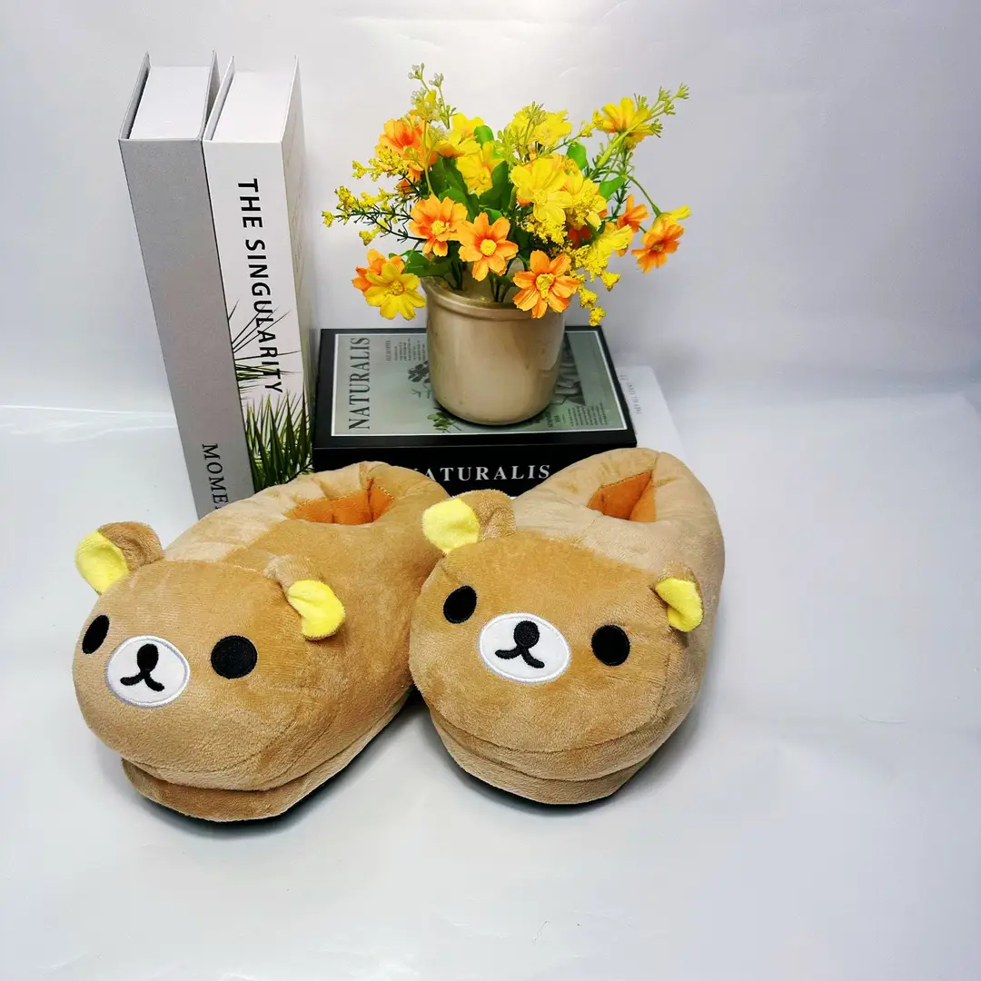 Cross-Border Hot-Selling Bear Plush Slippers, Cartoon Cute Lazy Bear, Fully Enclosed Heel, Home Indoor Couple's Warm Cotton Slippers for Women — feature 15