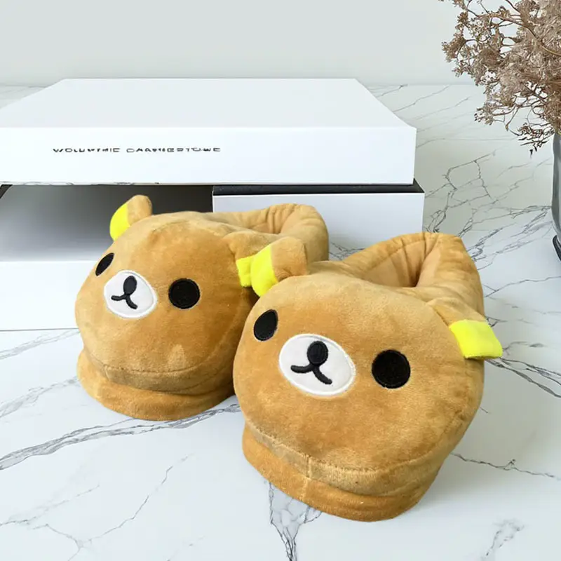 Cross-Border Hot-Selling Bear Plush Slippers, Cartoon Cute Lazy Bear, Fully Enclosed Heel, Home Indoor Couple's Warm Cotton Slippers for Women — feature 17