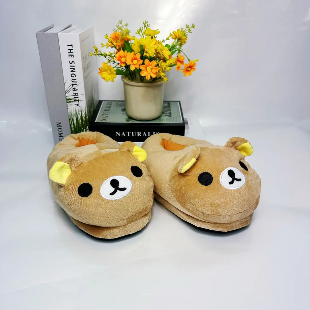 Cross-Border Hot-Selling Bear Plush Slippers, Cartoon Cute Lazy Bear, Fully Enclosed Heel, Home Indoor Couple's Warm Cotton Slippers for Women — feature 8