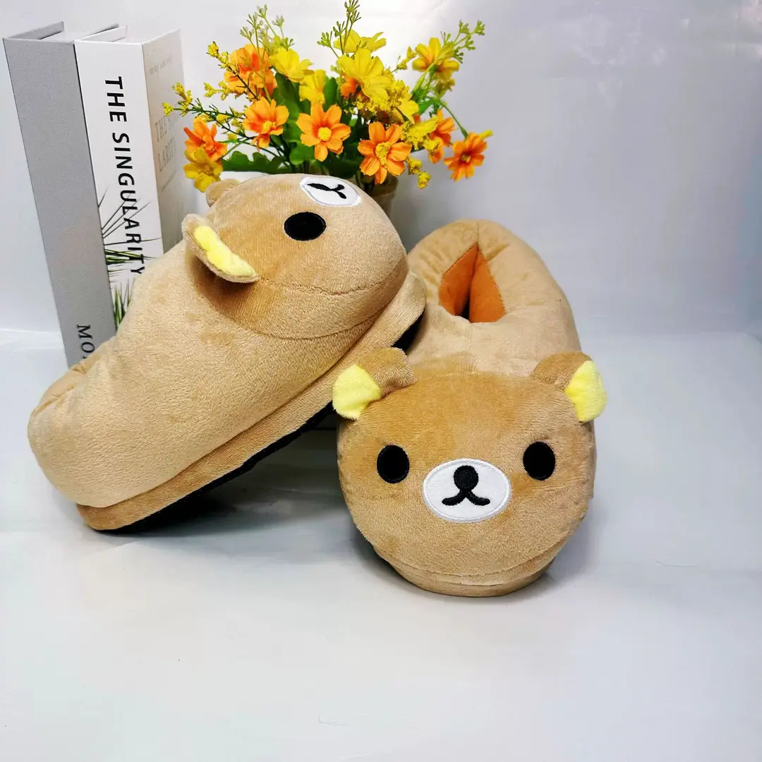 Cross-Border Hot-Selling Bear Plush Slippers, Cartoon Cute Lazy Bear, Fully Enclosed Heel, Home Indoor Couple's Warm Cotton Slippers for Women — feature 9