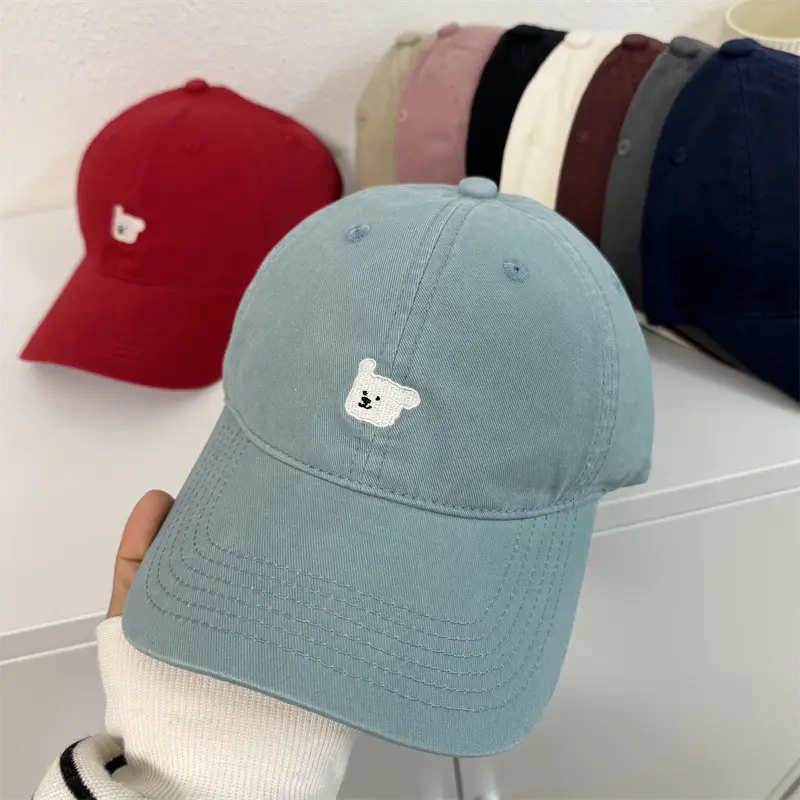 Sweet Cute Puppy Embroidered Denim Cap Women's Korean Style - Image 9