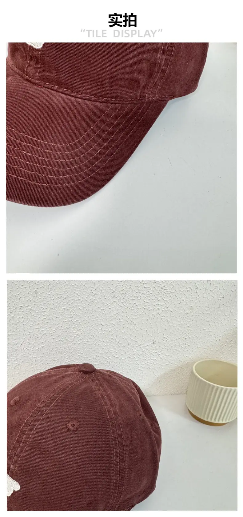 Sweet Cute Puppy Embroidered Denim Cap Women's Korean Style — feature 4