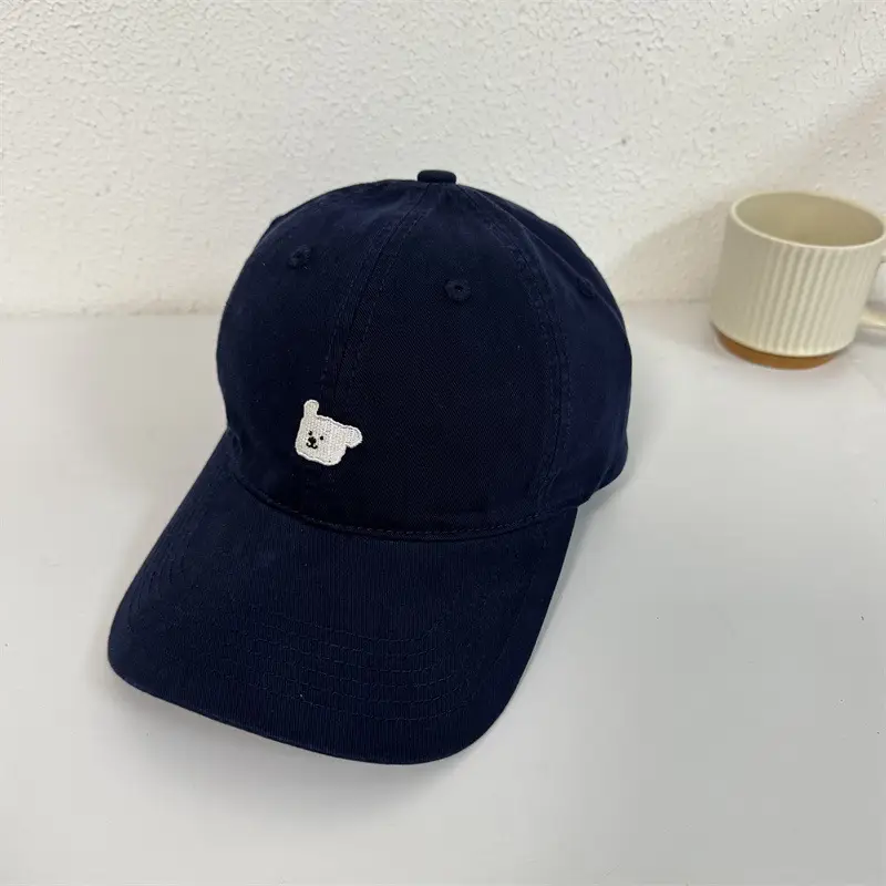 Sweet Cute Puppy Embroidered Denim Cap Women's Korean Style - Image 4