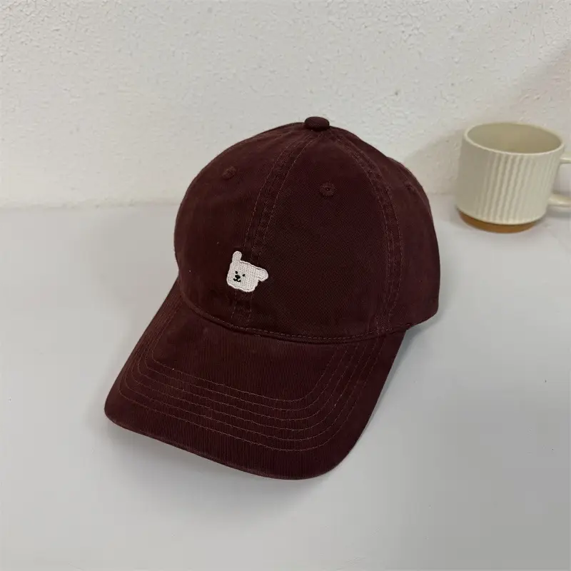 Sweet Cute Puppy Embroidered Denim Cap Women's Korean Style - Image 5