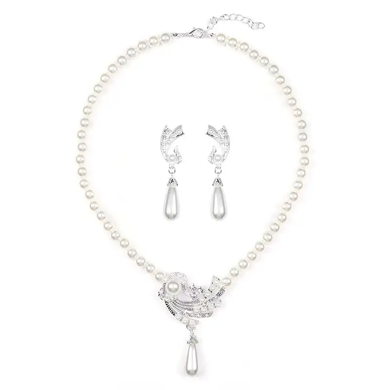 European American Cross-border Pearl Necklace Earrings Set - Image 5