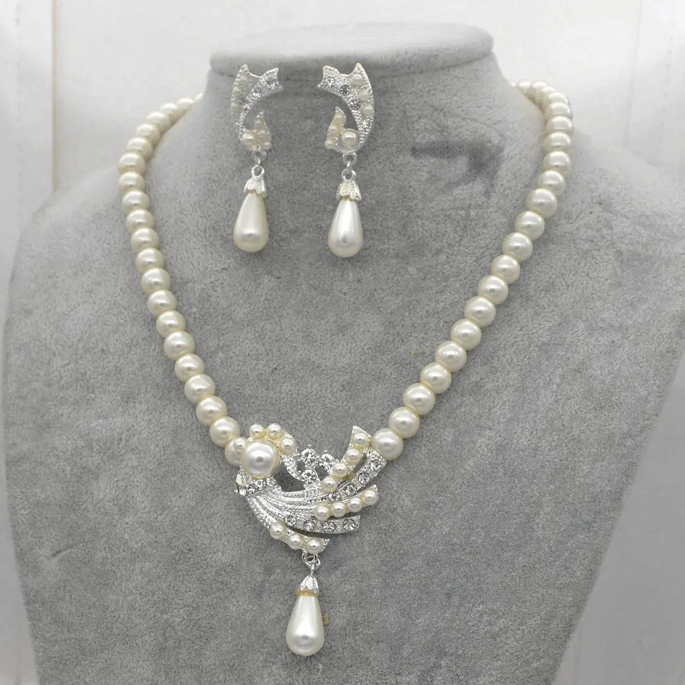European American Cross-border Pearl Necklace Earrings Set — feature 4
