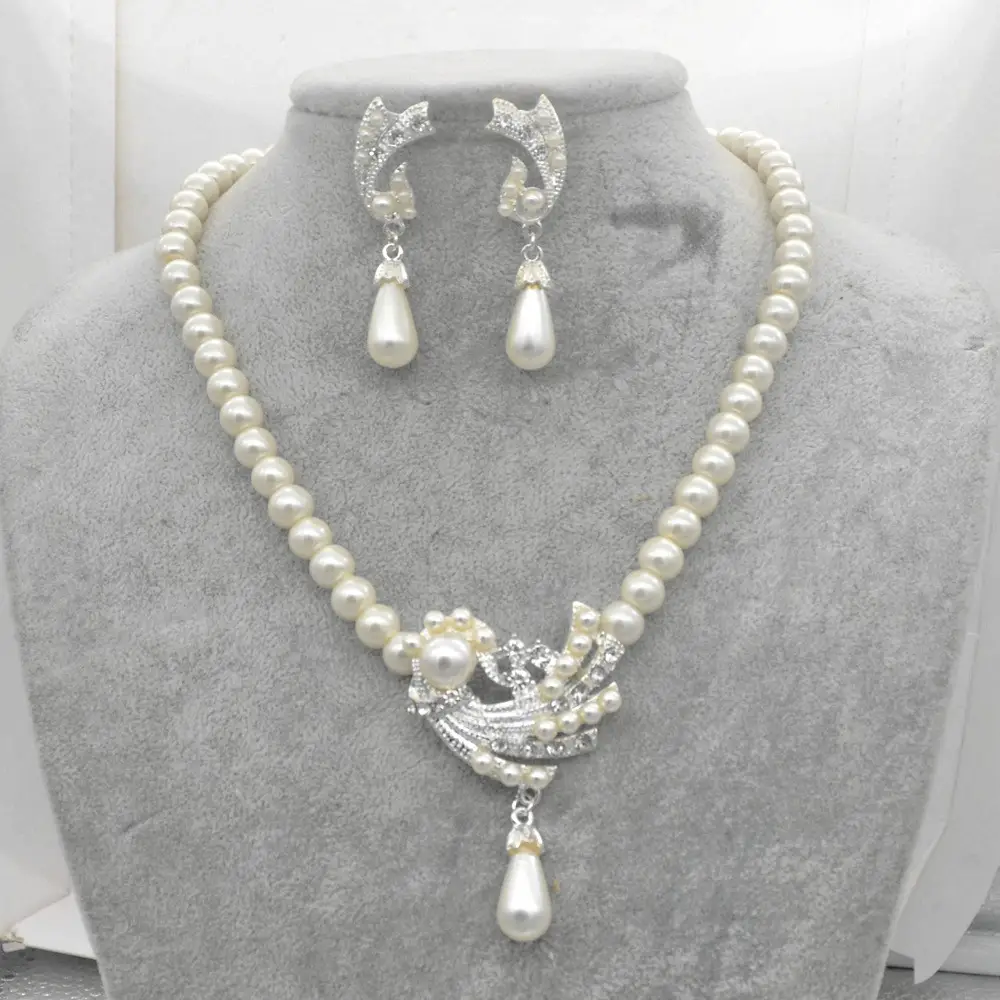 European American Cross-border Pearl Necklace Earrings Set — feature 5