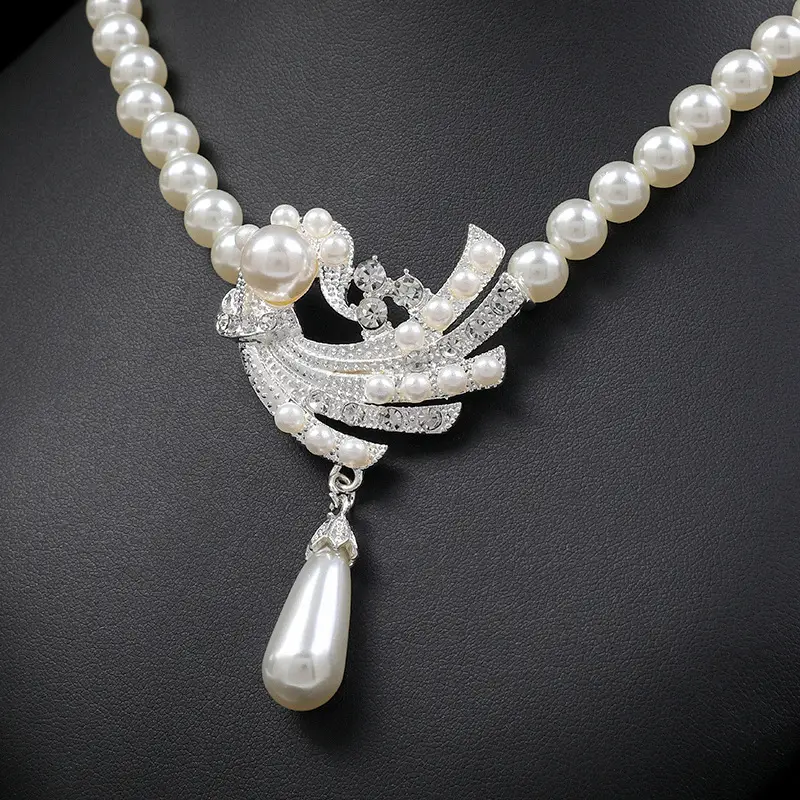 European American Cross-border Pearl Necklace Earrings Set — feature 8