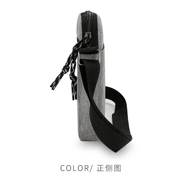 Men's Lightweight Canvas Shoulder Bag Grey Multi Color — feature 15