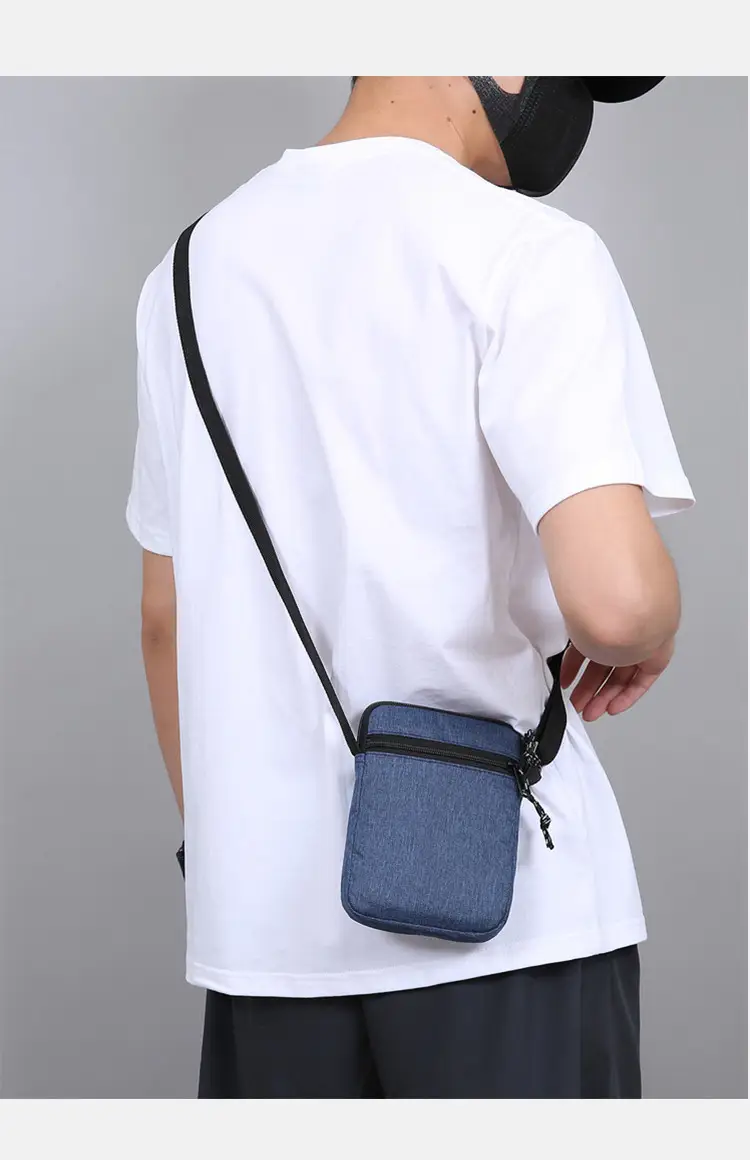 Men's Lightweight Canvas Shoulder Bag Grey Multi Color — feature 27