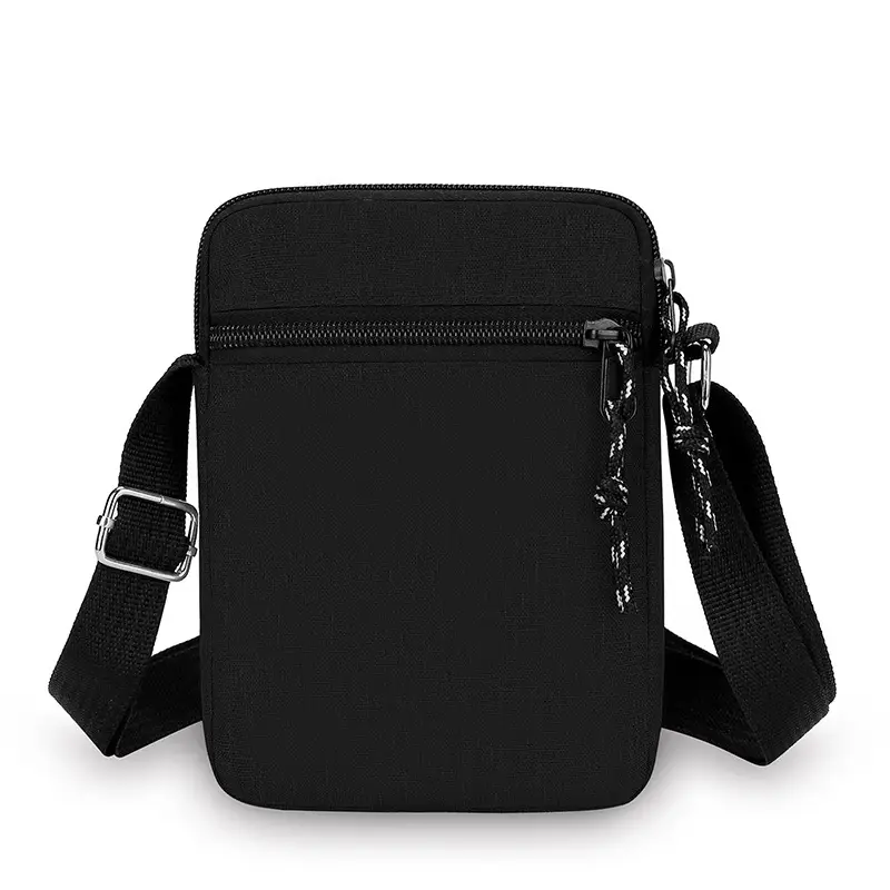 Men's Lightweight Canvas Shoulder Bag Grey Multi Color - Image 3