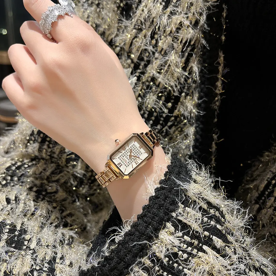 Cross-border Retro Watch Women's Black Leather Strap