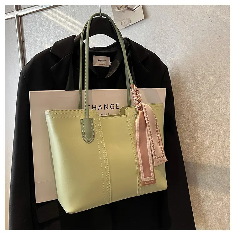 Cross-Border Women's Large Capacity Tote Bag Beige Leather — feature 36