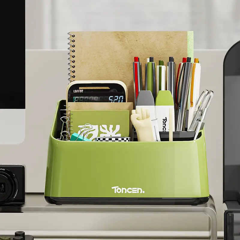 Green Multi-Functional Desk Storage Rack with Pen Holder