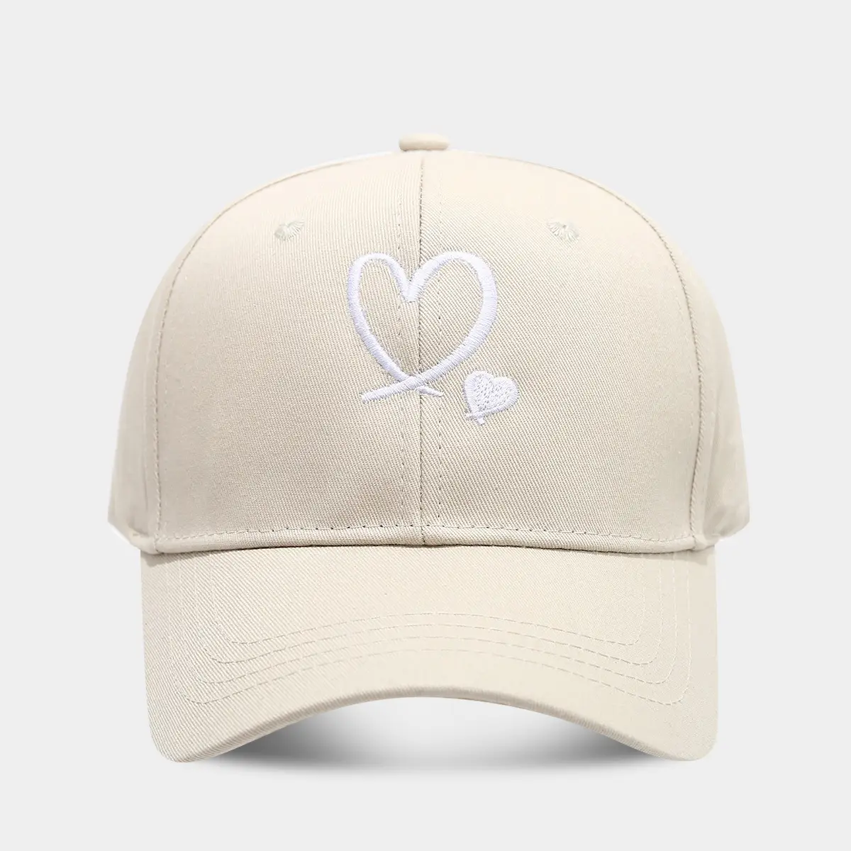 Love Heart Embroidered Black Cap for Couples - Image 3