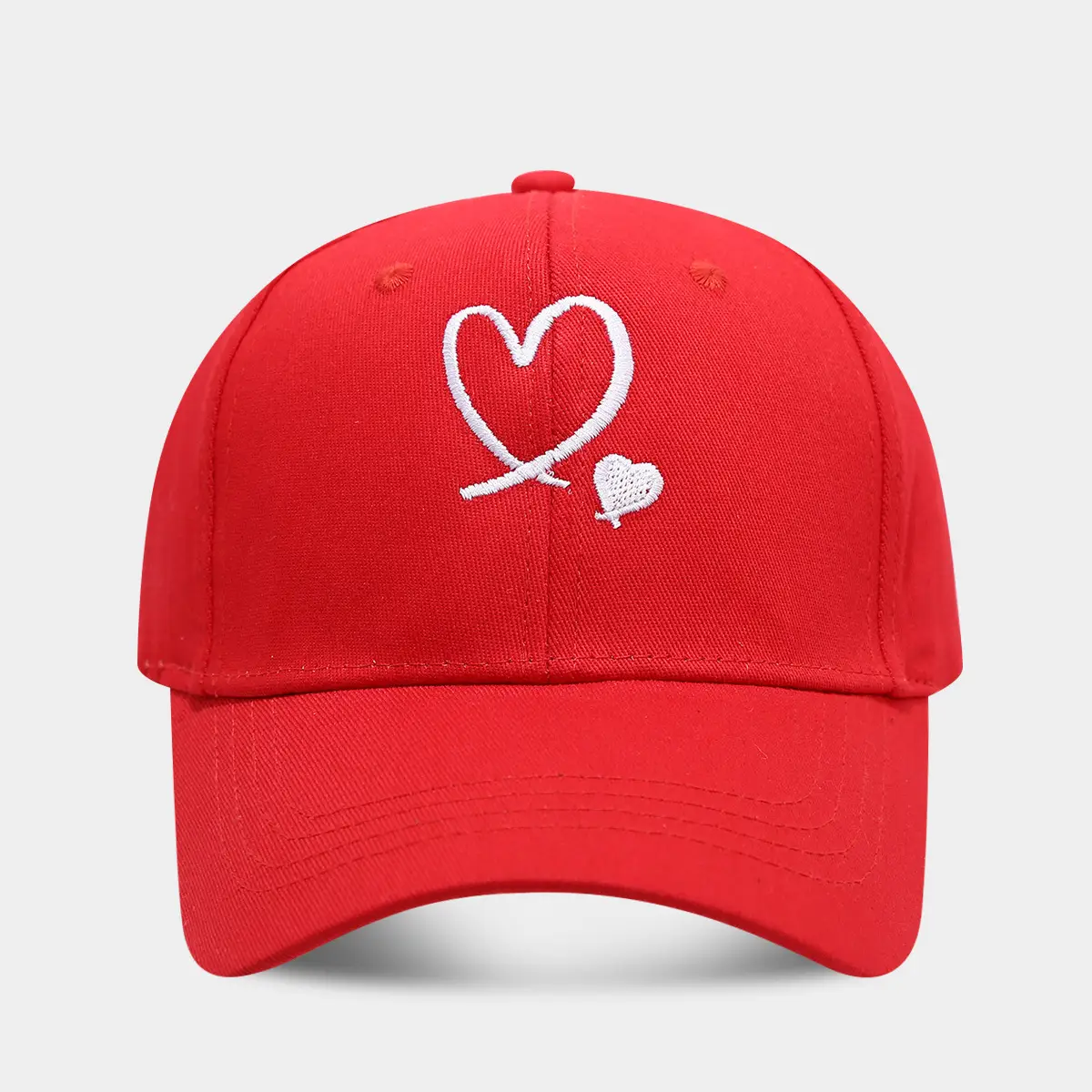 Love Heart Embroidered Black Cap for Couples - Image 4