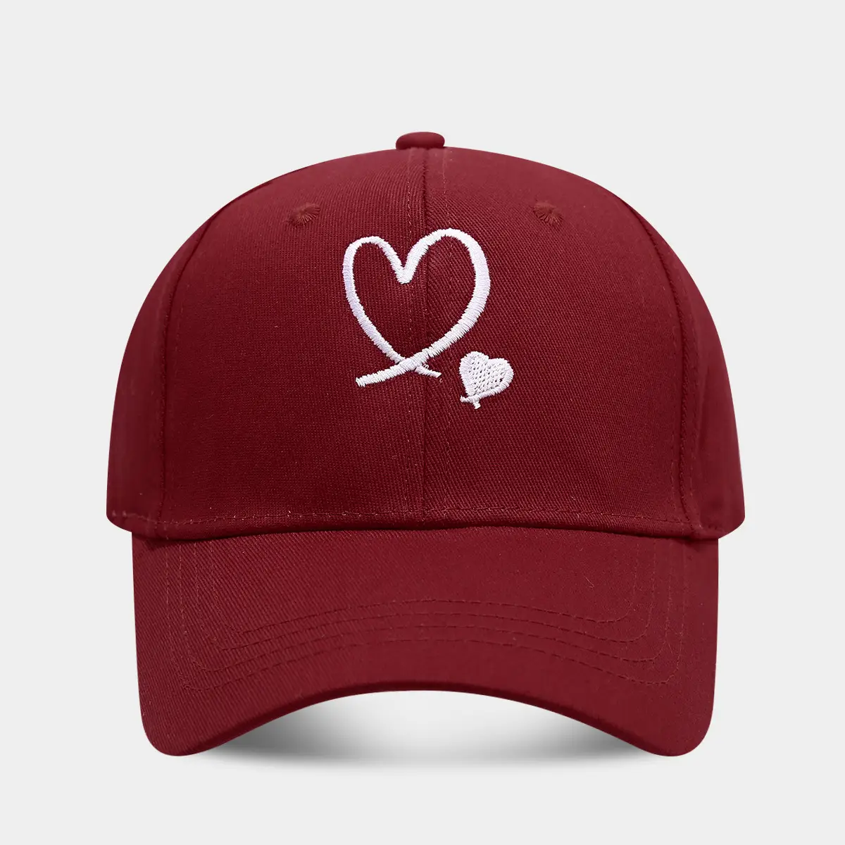 Love Heart Embroidered Black Cap for Couples - Image 5