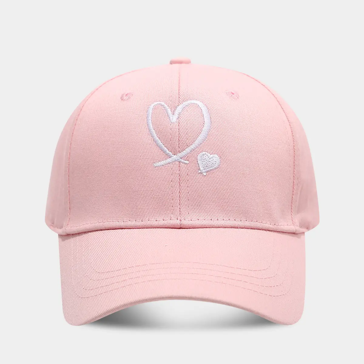 Love Heart Embroidered Black Cap for Couples - Image 6